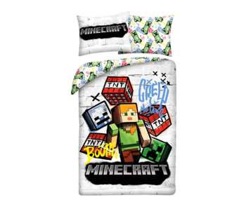 Minecraft Duvet cover Graffiti 140 x 200 + 70 x 90 cm Polyester