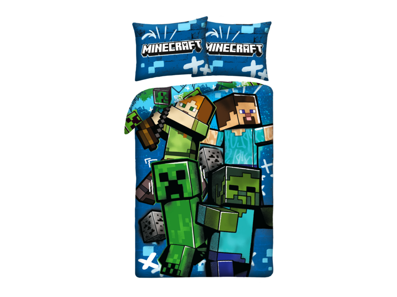 Minecraft Housse de couette Creepers - 140 x 200 + 70 x 90 cm - Polyester