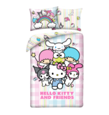 Sanrio Friends Duvet Cover - 140 x 200 + 70 x 90 cm - Polyester