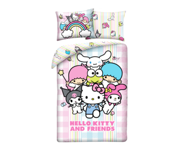 Hello Kitty Housse de couette Friends 140 x 200 + 70 x 90 cm Polyester