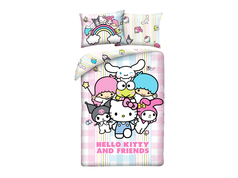 Sanrio Housse de couette Friends - 140 x 200 + 70 x 90 cm - Polyester