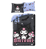 Hello Kitty Kuromi Bettwäschebezug (dunkel) – 140 x 200 + 70 x 90 cm – Polyester