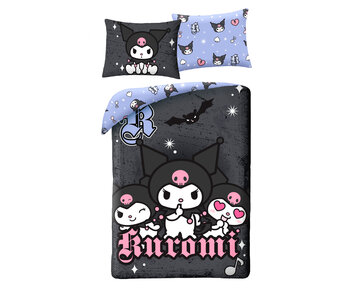 Kuromi Kuromi Dunkler Bettbezug 140 x 200 + 70 x 90 cm Polyester