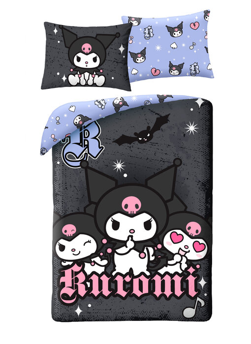 Kuromi Kuromi Dark Duvet Cover 140 x 200 + 70 x 90 cm Polyester