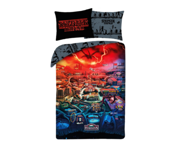 Stranger Things Housse de couette Hawkins 140 x 200 + 70 x 90 cm Polyester
