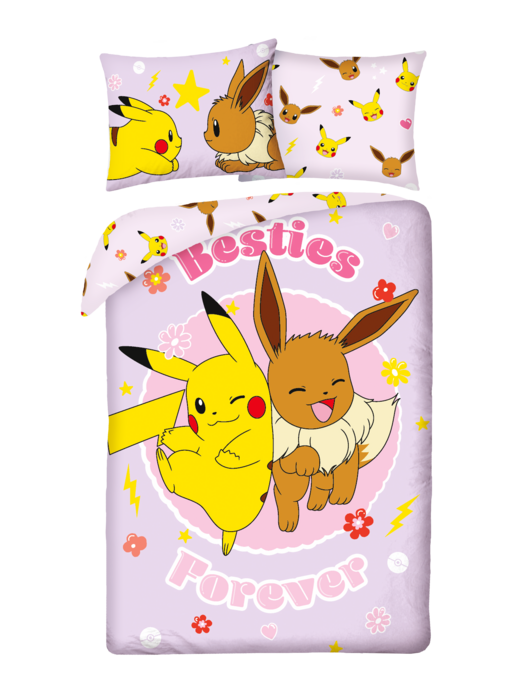 Pokémon Bettbezug Besties 140 x 200 + 70 x 90 cm Polyester