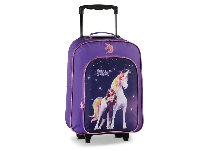 Unicorn Academy Valise à roulettes Sparkle - 23 L - 43 x 33 x 24 cm - Polyester