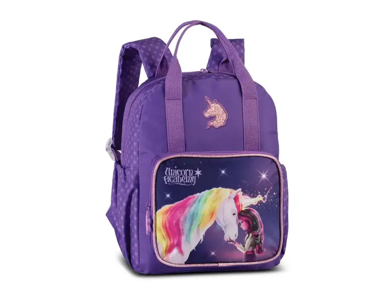 Unicorn Academy Kinderrucksack „Glitzer“ – 31,5 x 24 x 14,5 cm – 9 l – Polyester