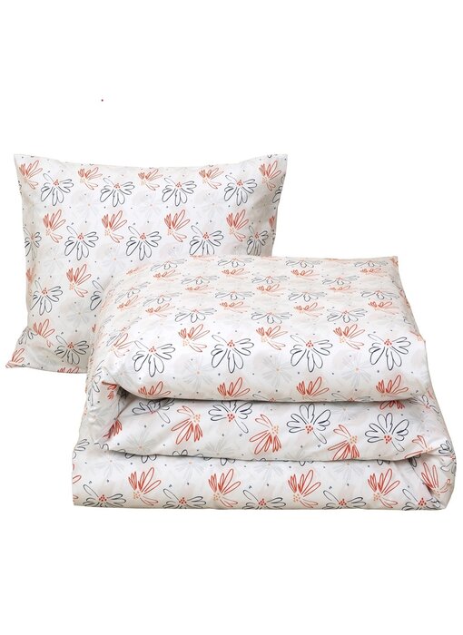 Moodit Housse de couette Odil Pissenlit Orange Bleu 140 x 200/220 cm Coton