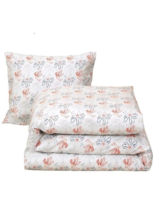 Moodit Housse de couette Odil Pissenlit Orange Bleu 200 x 200/220 cm Coton