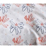 Moodit Duvet Cover Odil Dandelion Orange Blue - 260 x 240 + 2x 60 x 70 cm - White - Cotton
