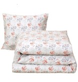 Moodit Bettbezug Odil Löwenzahn Orange Blau - 260 x 240 + 2 x 60 x 70 cm - Weiß - Baumwolle