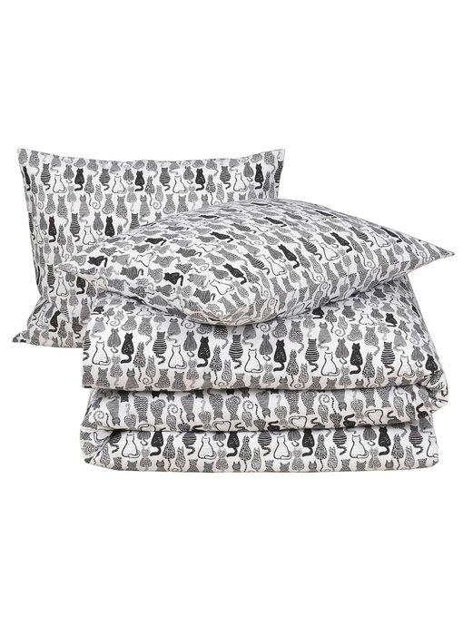 Moodit Housse de couette Odil Chat Chat Noir 240 x 220 cm Coton