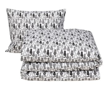 Moodit Housse de couette Odil Chat Chat Noir 140 x 200/220 cm Coton