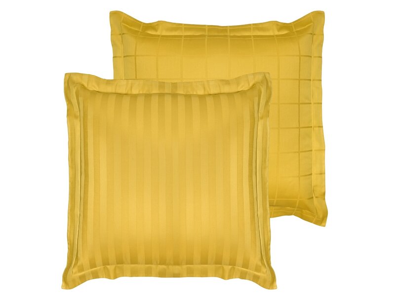 De Witte Lietaer Kussensloop Zygo Ochre  - 63 x 63 cm - Geel - Katoen Satijn