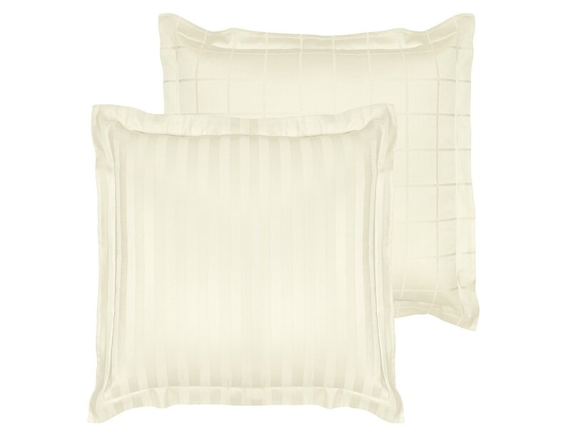 De Witte Lietaer Kissenbezug Zygo Elfenbein - 63 x 63 cm - Weiß - Baumwollsatin