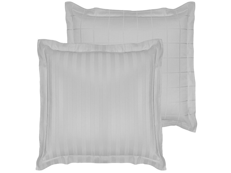 De Witte Lietaer Taie d'oreiller Zygo argentée - 63 x 63 cm - Grise - Satin de coton