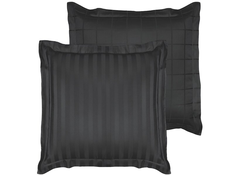 De Witte Lietaer Zygo Ebony Pillowcase - 63 x 63 cm - Black - Cotton Satin
