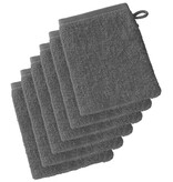 De Witte Lietaer Imagine Anthracite Washcloths - 16.5 x 22 cm - Pack of 6 - Black - Cotton
