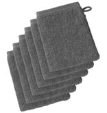 De Witte Lietaer Washandjes Imagine Anthracite - 16.5 x 22 cm - 6 stuks - Zwart - Katoen