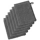 Imagine Anthrazitfarbene Waschlappen, 6er-Set, 16,5 x 22 cm, Baumwolle