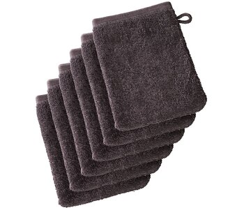 De Witte Lietaer Imagine Fudge Brown Waschlappen-Set, 6er-Pack, 16,5 x 22 cm, Baumwolle