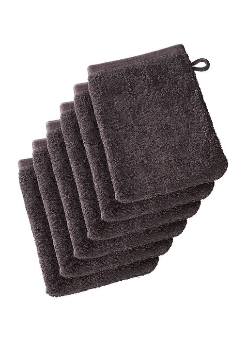 De Witte Lietaer Washandjes Imagine Fudge Brown set 6 stuks 16.5 x 22 cm Katoen