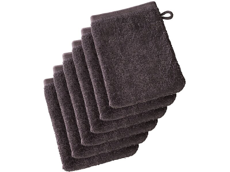 De Witte Lietaer Imagine Fudge Brown Washcloths - 16.5 x 22 cm - Pack of 6 - Brown - Cotton