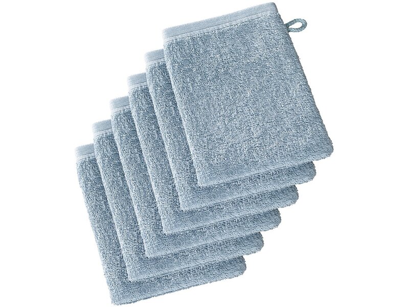 De Witte Lietaer Imagine Oxyde 1266 Washcloths - 16.5 x 22 cm - Pack of 6 - Blue - Cotton