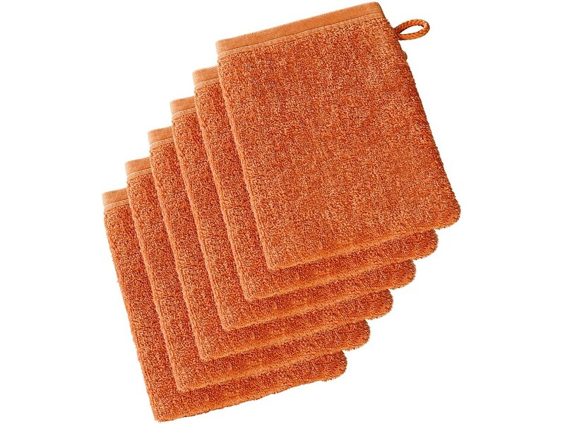 De Witte Lietaer Imagine Dusty Orange Washcloths - 16.5 x 22 cm - Pack of 6 - Orange - Cotton