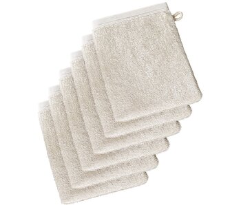 De Witte Lietaer Washandjes Imagine Birch Beige set 6 stuks 16.5 x 22 cm Katoen