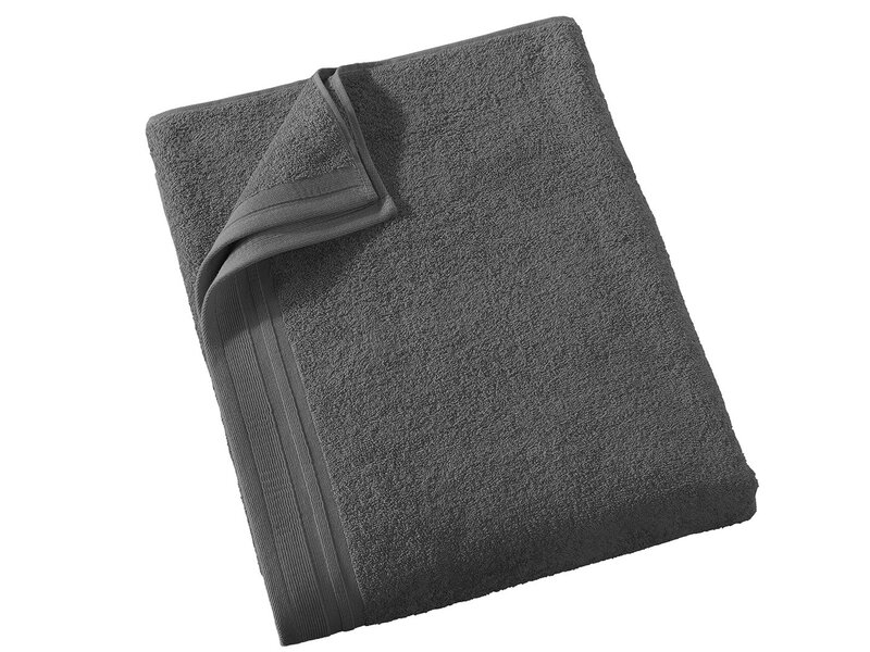 De Witte Lietaer Serviette de bain Imagine Anthracite - 90 x 200 cm - Noir - Coton
