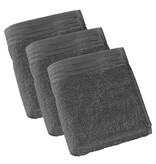De Witte Lietaer Serviettes d'invités Imagine Anthracite - lot de 3 - 30 x 50 cm - Noir - Coton