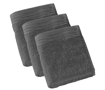 De Witte Lietaer Serviettes d'invités Imagine Anthracite 30 x 50 cm, lot de 3, en coton