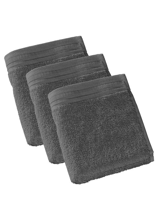 De Witte Lietaer Gastendoekjes Imagine Anthracite 30 x 50 cm set 3 stuks Katoen