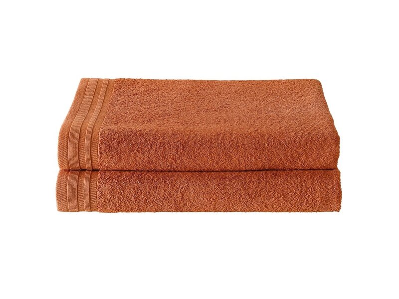 De Witte Lietaer Imagine Badetuch in Dusty Orange – 70 x 140 cm – 2er-Set – Orange – Baumwolle