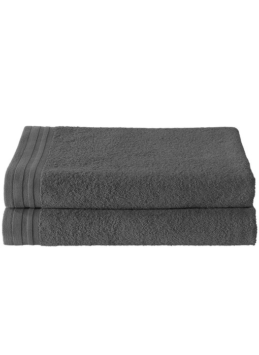 De Witte Lietaer Imagine Anthrazitfarbenes Badetuch-Set, 2-teilig, 70 x 140 cm, Baumwolle