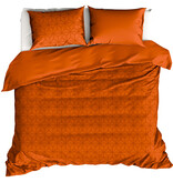 De Witte Lietaer Housse de couette Skyscraper Gold Flame - 260 x 240 cm - Orange - Satin de coton