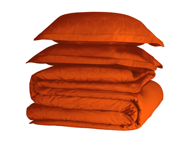 De Witte Lietaer Skyscraper Gold Flame Duvet Cover - 260 x 240 cm - Orange - Cotton Satin