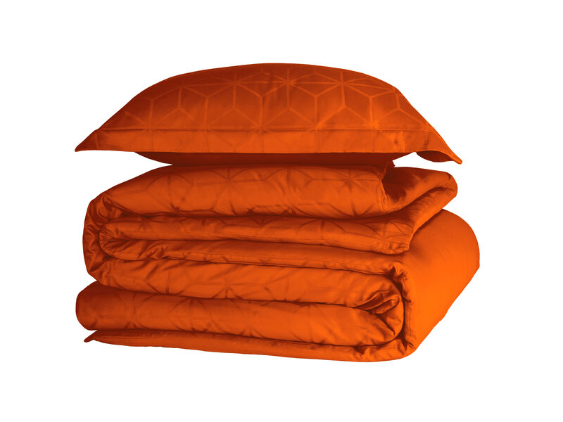 De Witte Lietaer Bettwäsche-Set „Wolkenkratzer Goldflamme“ – 140 x 200/220 cm – Orange – Baumwollsatin