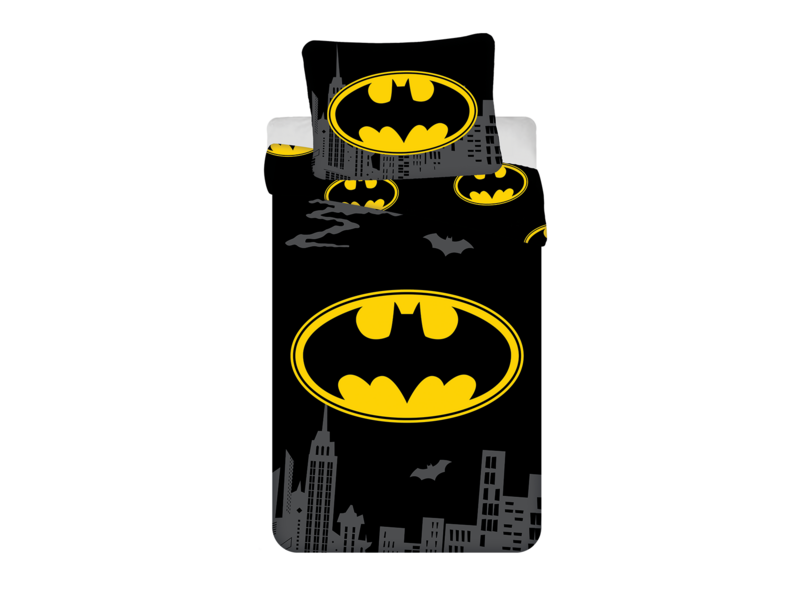 Batman Bettbezug mit Logo – 140 x 200 cm + 70 x 90 cm – Baumwolle