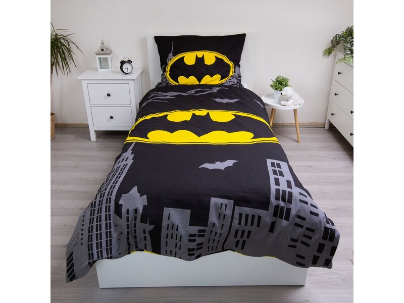 Batman Bettbezug mit Logo – 140 x 200 cm + 70 x 90 cm – Baumwolle