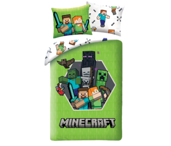 Minecraft Bettbezug Friends 140 x 200 + 70 x 90 cm Polyester