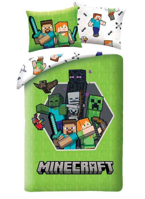 Minecraft Duvet cover Friends 140 x 200 + 70 x 90 cm Polyester