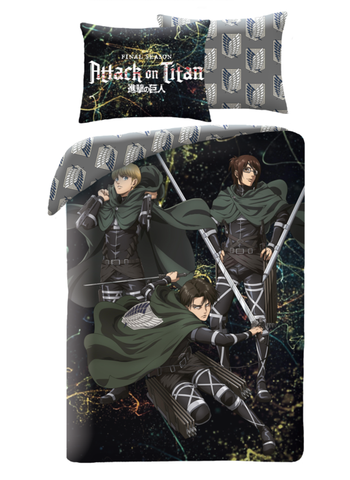 Attack on Titan Final Season Duvet Cover 140 x 200 + 70 x 90 cm Polyester