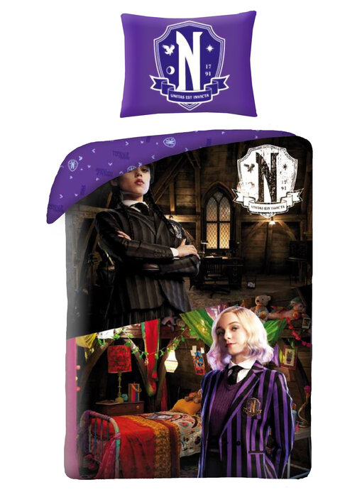 Wednesday Duvet cover Nevermore 140 x 200 + 70 x 90 cm Polyester