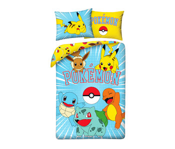 Pokémon Housse de couette Power Ball 140 x 200 + 70 x 90 cm en coton