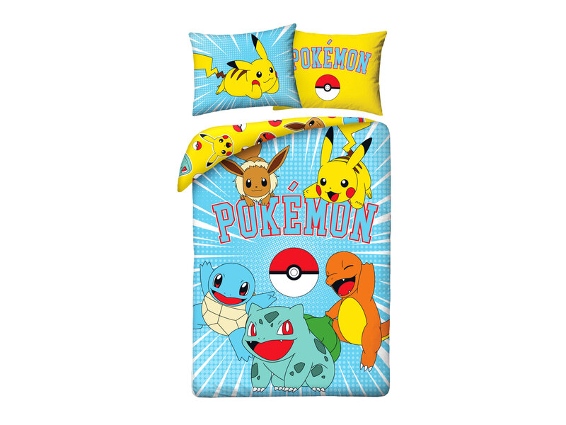 Pokémon Housse de couette Power Ball - 140 x 200 cm + 70 x 90 cm - Coton