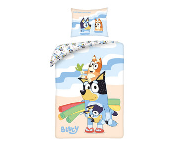 Bluey Housse de couette Beach Fun 140 x 200 + 70 x 90 cm en coton