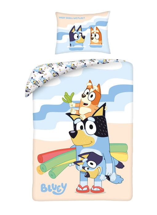 Bluey Dekbedovertrek Beach Fun 140 x 200 + 70 x 90 cm Katoen
